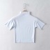 high neck stretch five-point sleeve T-shirt  NSHS36985