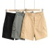 new five-point high waist pocket cargo shorts NSHS36987