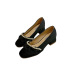 pearl ruffled thick heel mid-heel fashion shoes NSHU37106