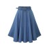 Mid-Length Denim A-Line Skirt NSJR36730