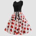 Bowknot Polka Dot Printed Sleeveless Dress NSJR36738