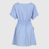 casual simple plaid loose waist short-sleeved dress NSJR36741
