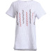 striped loose casual embroidery cotton and linen t-shirt  NSJR36750