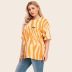 loose casual printing striped short-sleeved T-shirt  NSJR36752