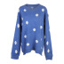 Fashion Polka Dot Casual Loose Long Sleeve Sweater   NSJR36761