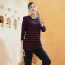 striped casual long-sleeved top NSJR36772