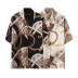 snake pattern retro lapel chiffon short-sleeved shirt  NSJR36780