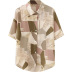 retro geometric chiffon short-sleeved shirt  NSJR36783