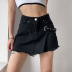 metal buckle fringed A-line skirt  NSLQ37147
