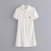 embroidered cotton short sleeve slim dress NSAM37160