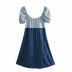 new square neck puff sleeve stitching dress  NSAM37163