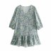 spring silk satin texture printing dress NSAM37164