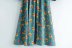 rayon watermarked floral elastic one-shoulder long-sleeved dress  NSAM37166
