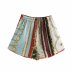 spring patchwork printed shorts  NSAM37171