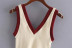 color matching temperament V-neck knitted vest  NSLD37203