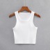 raw edge solid color sports vest   NSAC37230