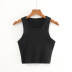 raw edge solid color sports vest   NSAC37230
