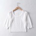 fashion hollow knit short-sleeved T-shirt  NSAC37236