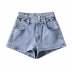 Shorts de mezclilla de encaje de cintura alta NSAC37237
