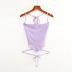 solid color cross tie-up short camisole NSHS37279