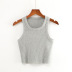 solid color round neck short knit vest NSHS37285