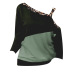 leopard stitching long sleeve strapless t-shirt  NSXS37310