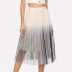 gray elastic mid pleated skirt  NSXS37334