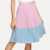 summer pleated stitching pink high waist skirt NSXS37335