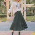 autumn new high waist solid color mid-length skirt NSXS37340