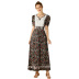 floral high waist stitching fishtail long skirt  NSXS37360