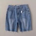  Summer Frayed High Waist Thin Wide Legs Denim Shorts NSAC37417