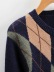 spring new diamond plaid pullover sweater NSAC37418