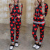 love heart printing long-sleeved hooded clothes set NSZH37420