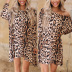 leopard print long-sleeved loose casual dress NSZH37422