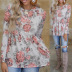 new flower printing long-sleeved round neck T-shirt  NSZH37427
