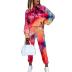 tie-dye printing high-neck long-sleeved clothes set NSZH37435