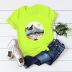sunrise and sunset printed short-sleeved pure cotton T-shirt NSSN37468