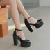 water platform hollow round toe thick high-heeled shoes NSSO37505