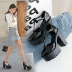 water platform patent leather round toe thick high-heeled shoes  NSSO37513