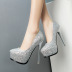 water platform sequin round head shallow mouth stiletto single shoes NSSO37514