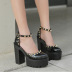 water platform rivet belt thick high-heeled shoes  NSSO37523