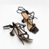 new style square toe lace-up high-heel sandals  NSSO37524