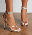 sandalias de tacón alto con hebilla de diamantes de imitación con punta de clip de nuevo estilo NSSO37526
