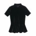 spring lace stitching velvet t-shirt top  NSAM37569