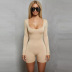 long-sleeved sexy one-piece shorts jumpsuit NSFD37672