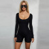 long-sleeved sexy one-piece shorts jumpsuit NSFD37672