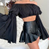  autumn short thin high waist leather skirts NSFD37711