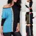 splicing sequined casual long-sleeved top  NSGE37730