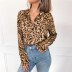casual leopard print long-sleeved chiffon shirt NSGE37733