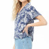 casual printing V-neck short-sleeved chiffon shirt NSGE37755